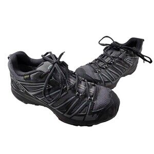 Salomon X Crest Men’s Size 8.5 Gore-Tex Trail Hiking Shoes Gray/Black